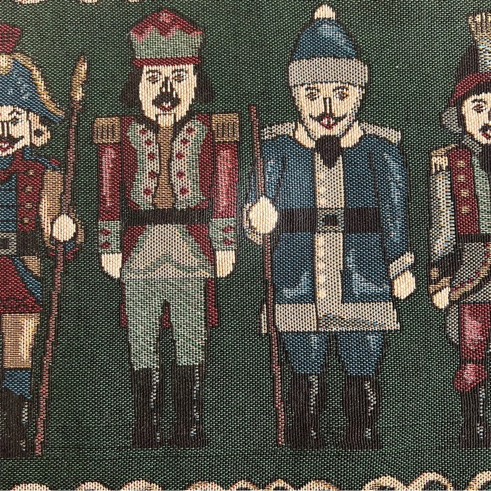Set Of 2 Vintage Tapestry Christmas Nutcrackers Holiday Placemats 19”X‎ 13.5”